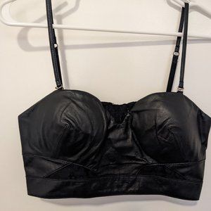 Faux leather bralet